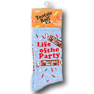 3/$20 Tootsie Roll "Life Of The Party" Candy Funny Novelty Crew Socks - NWT